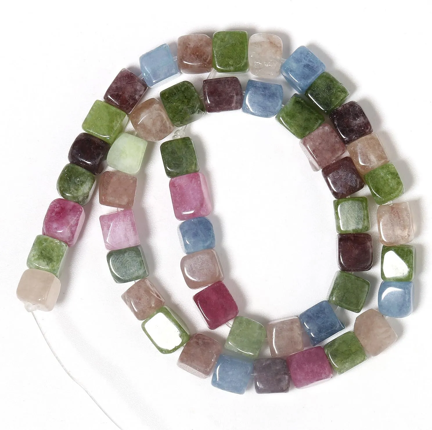 1 Piece 8x8mm Natural Stone Block Bead DIY Handmade Bracelet Necklace Woven Jewelry Accessories Colored Block Natural Stone Scattered Beads