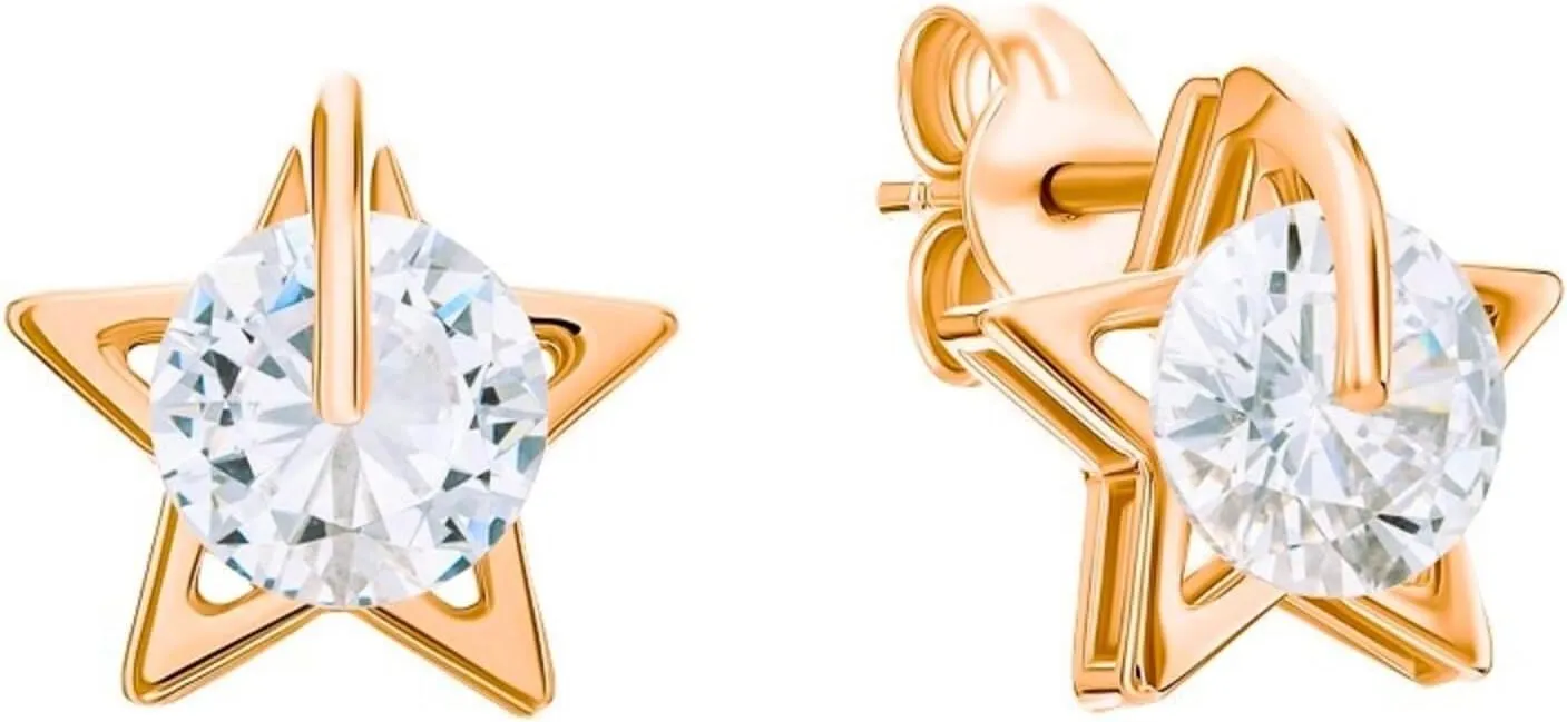 14k Gold Star Diamond (1.00ct) Stud Earring, Diamond Solitaire Starry Ear Stud, Elegant Party Jewelry Gift for Her.