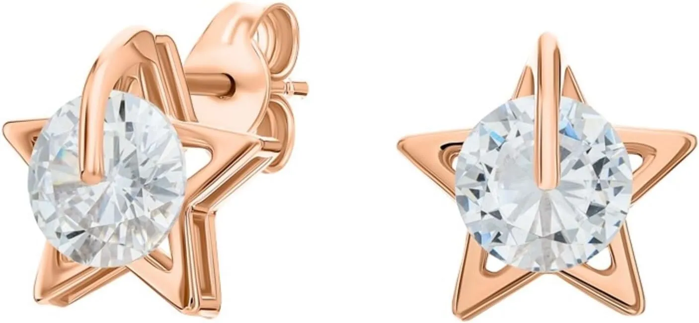 14k Gold Star Diamond (1.00ct) Stud Earring, Diamond Solitaire Starry Ear Stud, Elegant Party Jewelry Gift for Her.