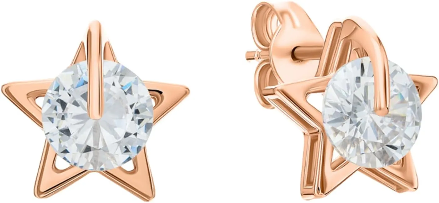14k Gold Star Diamond (1.00ct) Stud Earring, Diamond Solitaire Starry Ear Stud, Elegant Party Jewelry Gift for Her.