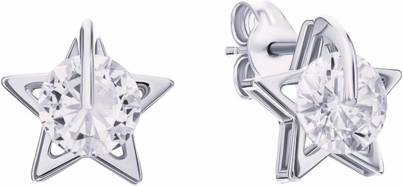 14k Gold Star Diamond (1.00ct) Stud Earring, Diamond Solitaire Starry Ear Stud, Elegant Party Jewelry Gift for Her.