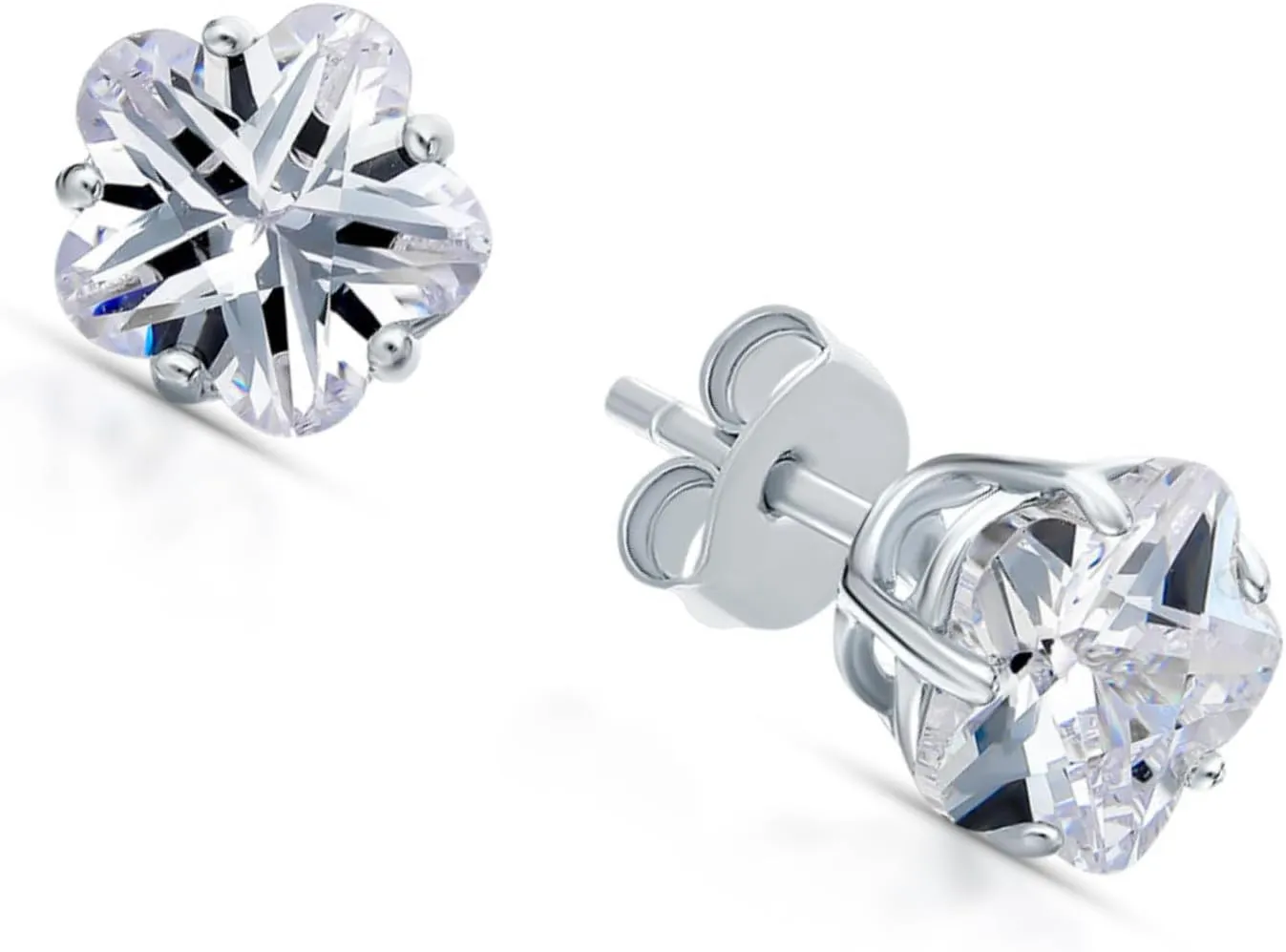 14K Gold Star Shaped Diamond Stud Earring, Five-Prong Star Diamond Solitaire, Starry Ear Stud, Fashion Party Jewelry for Women.