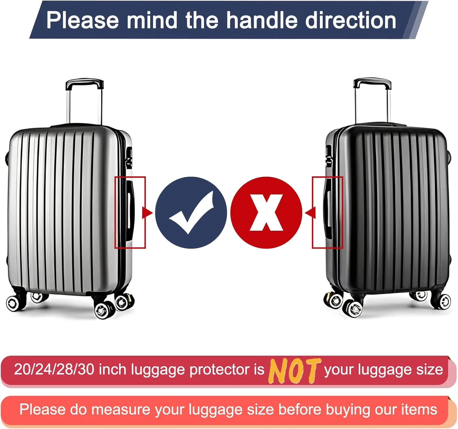 20 Inch Full Transparent Luggage Protector Cover Waterproof PVC Thicken Full Clear Suitcase Protector Cover Travel Case Suitable for 19"-20" Full Clear