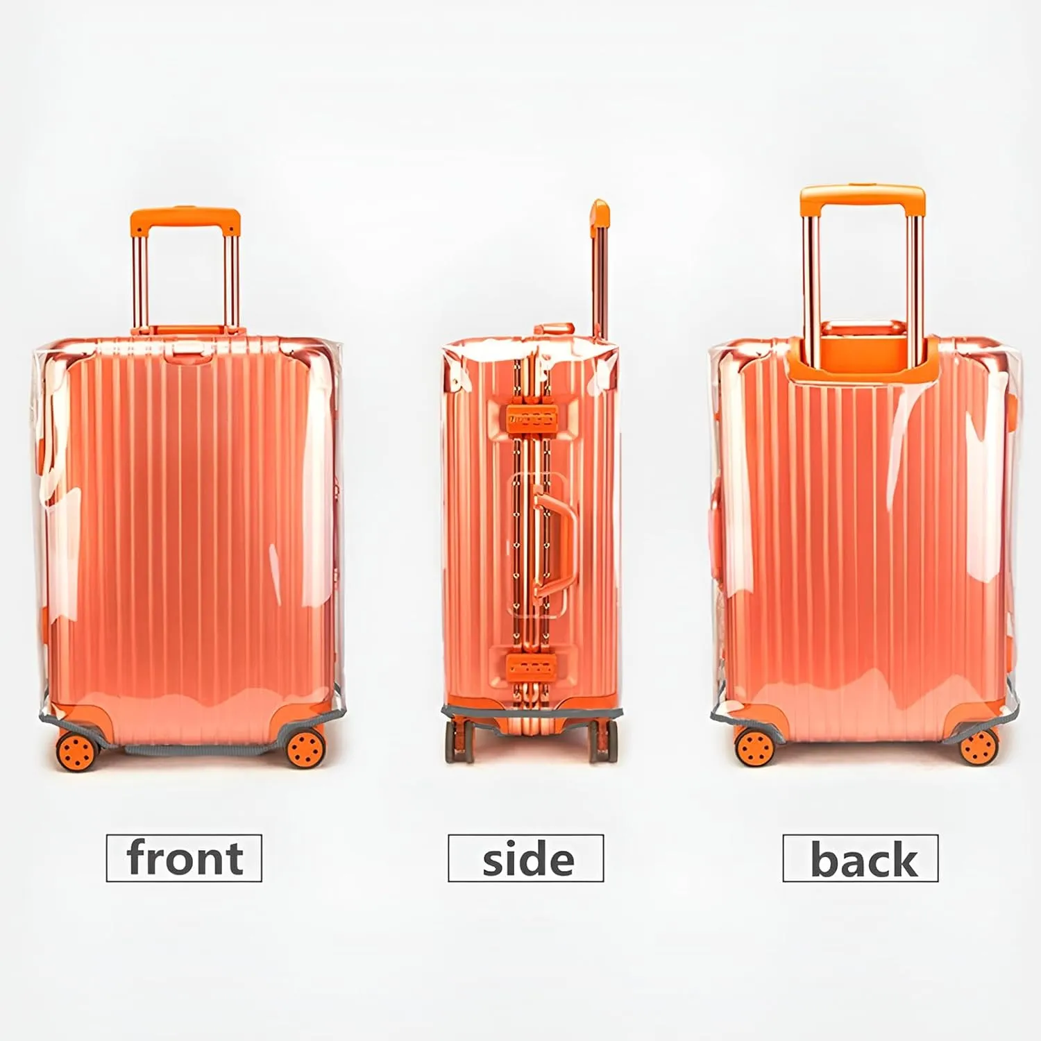 20 Inch Full Transparent Luggage Protector Cover Waterproof PVC Thicken Full Clear Suitcase Protector Cover Travel Case Suitable for 19"-20" Full Clear