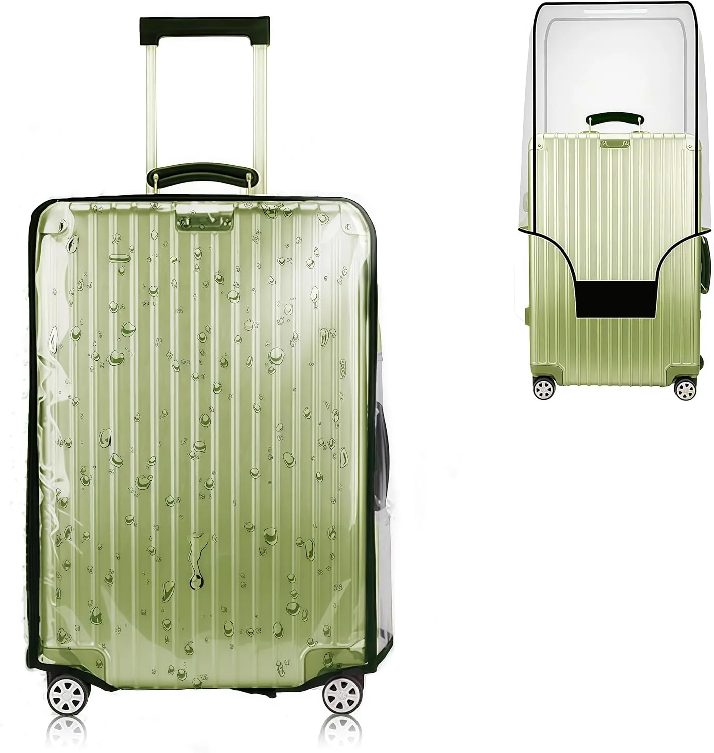 20 Inch Full Transparent Luggage Protector Cover Waterproof PVC Thicken Full Clear Suitcase Protector Cover Travel Case Suitable for 19"-20"