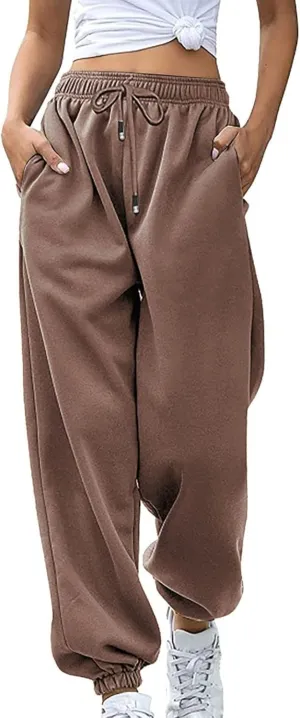 2024 Cinch Bottom Sweatpants Women's Casual High Waisted Pockets Joggers Sport Workout Active Baggy Lounge Trousers