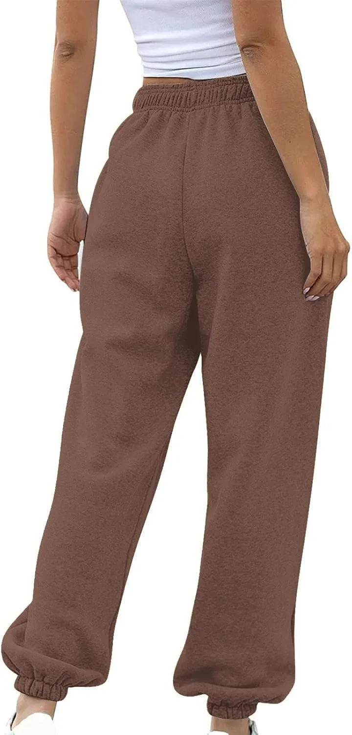 2024 Cinch Bottom Sweatpants Women's Casual High Waisted Pockets Joggers Sport Workout Active Baggy Lounge Trousers