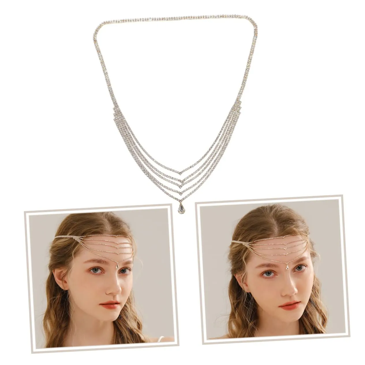 3pcs Rhinestone Chain for Women Elegant Bridal Hair Jewelry Decorative Headpiece for Weddings Birthdays and Special Occasions Eye-catching Design Stable Fit Stunning Accessory