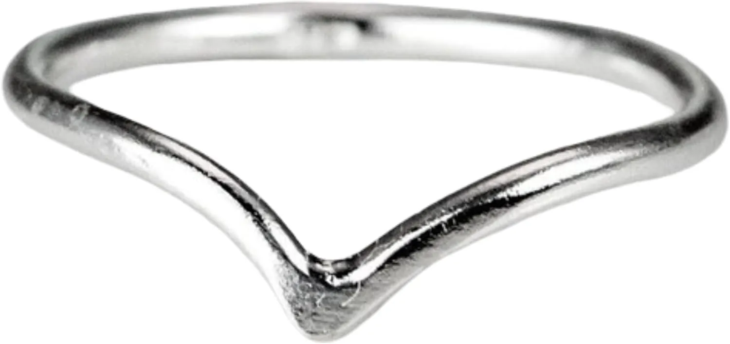 925 Sterling Silver Thin Chevron Thumb Rings For Women Simple, Stylish Ring Petite Chevron Ring Handmade Silver Jewelry