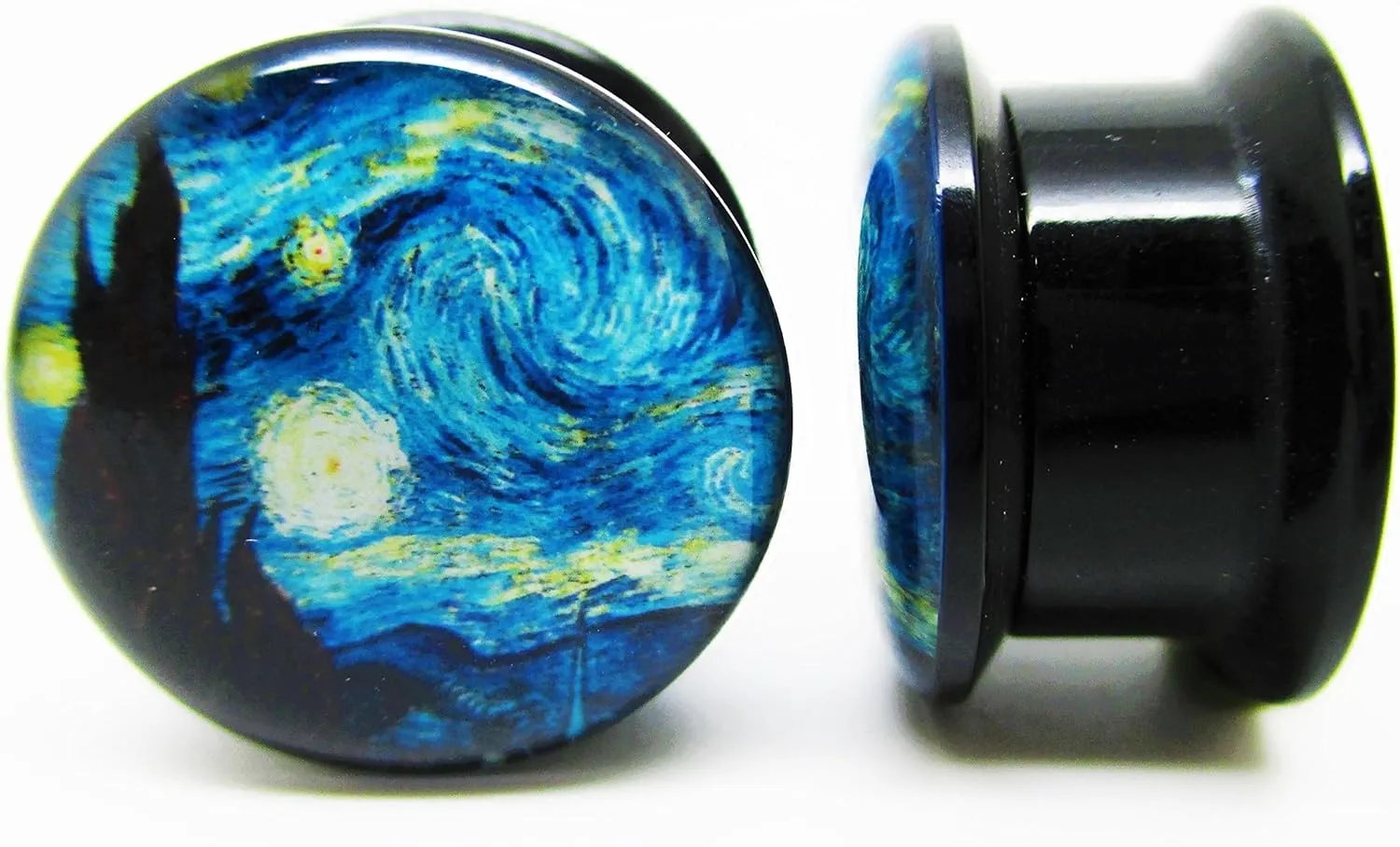 A Starry Night Ear Plugs - Acrylic Screw-On - New - 14 Sizes - Pair
