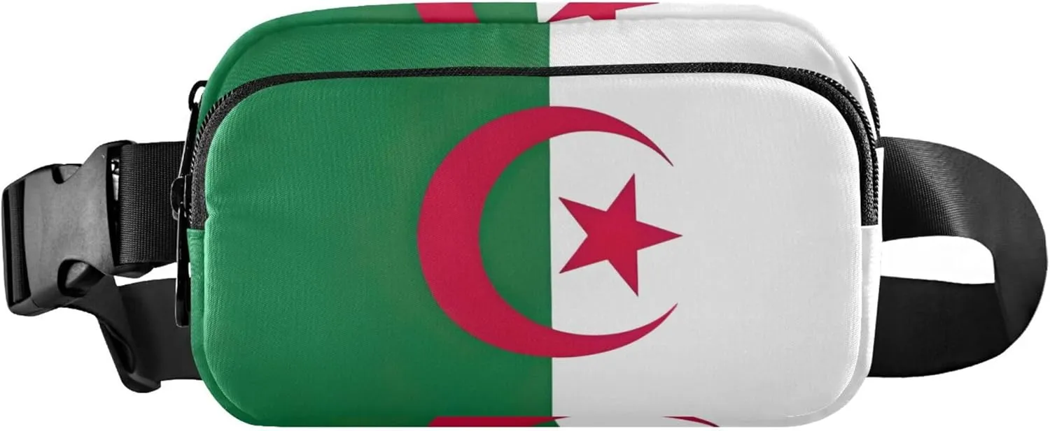 Algeria Flag Waterproof Fanny Packs for Women Anti Theft Belt Bag Bright Color Waist Pouches for Men