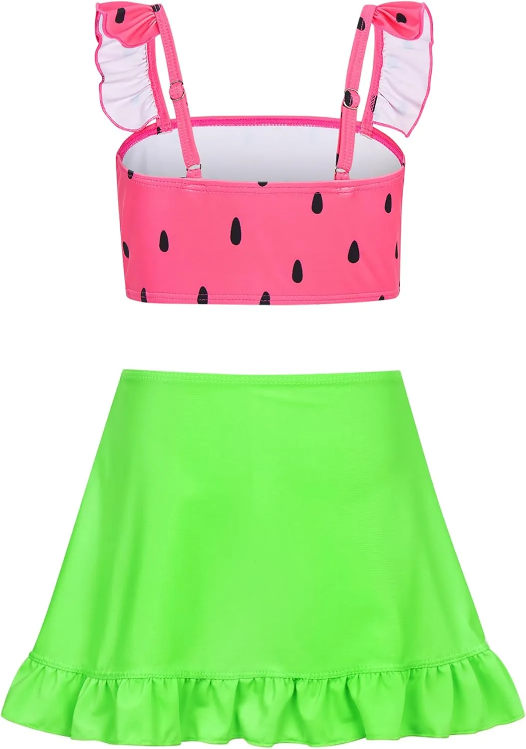 ALISISTER Girls Swimsuit 3 Piece Bathing Suits for 5-12 Years Hawaiian Bikini Set with Cover Ups Skirt