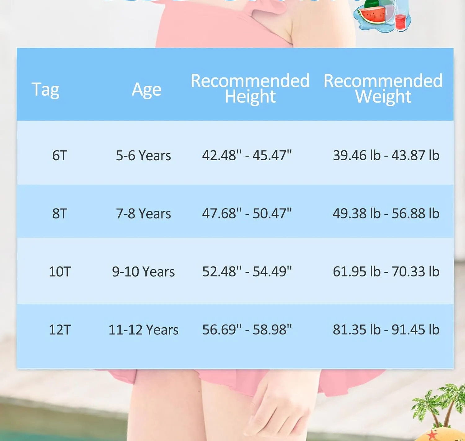 ALISISTER Girls Swimsuit 3 Piece Bathing Suits for 5-12 Years Hawaiian Bikini Set with Cover Ups Skirt