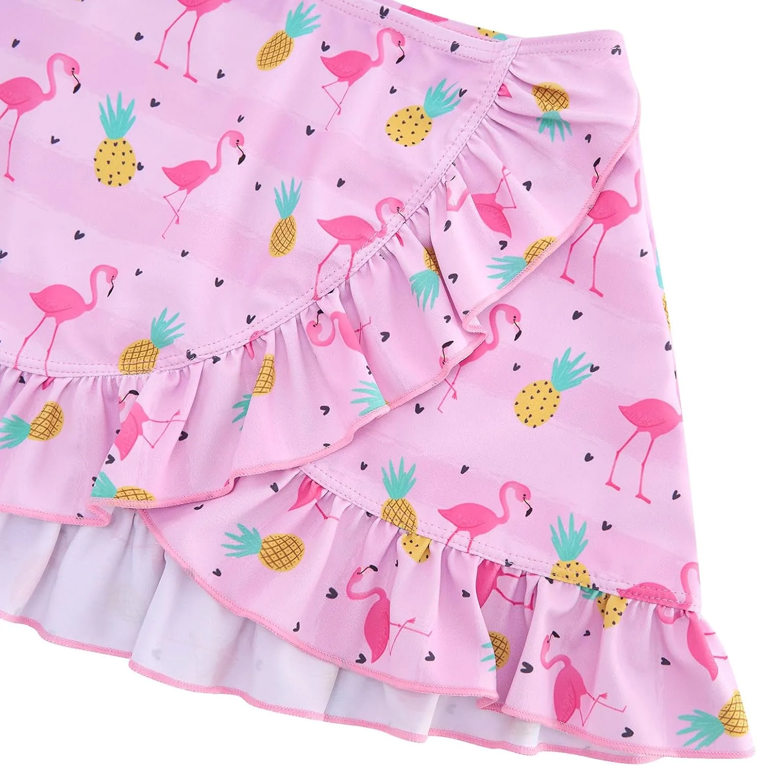 ALISISTER Girls Swimsuit 3 Piece Bathing Suits for 5-12 Years Hawaiian Bikini Set with Cover Ups Skirt