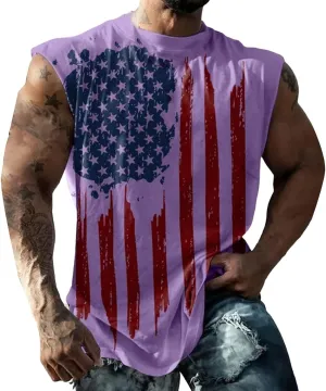 American Flag Tank Top Mens 4th of July Patriotic USA Sleeveless Graphic Muscle Shirts Summer Workout Gym Funny Tanks