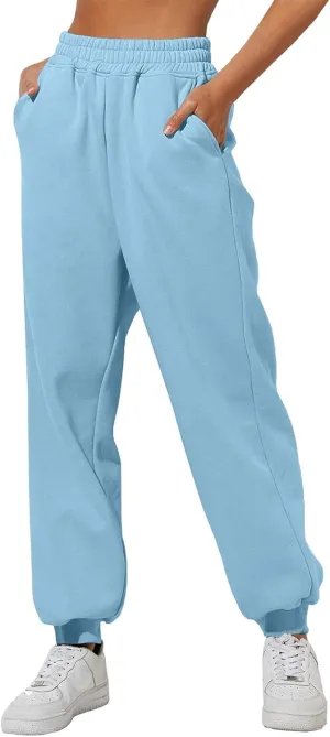 Aniywn Women's Casual Cinch High Waist Sport Running Jogging Harem Pants Sweatpants Jogger Pants Baggy Trousers