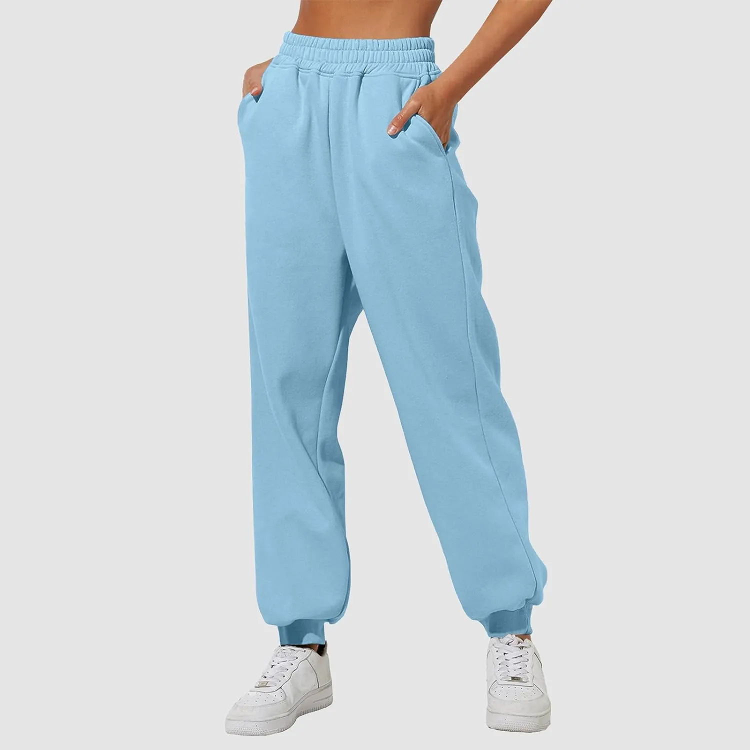 Aniywn Women's Casual Cinch High Waist Sport Running Jogging Harem Pants Sweatpants Jogger Pants Baggy Trousers