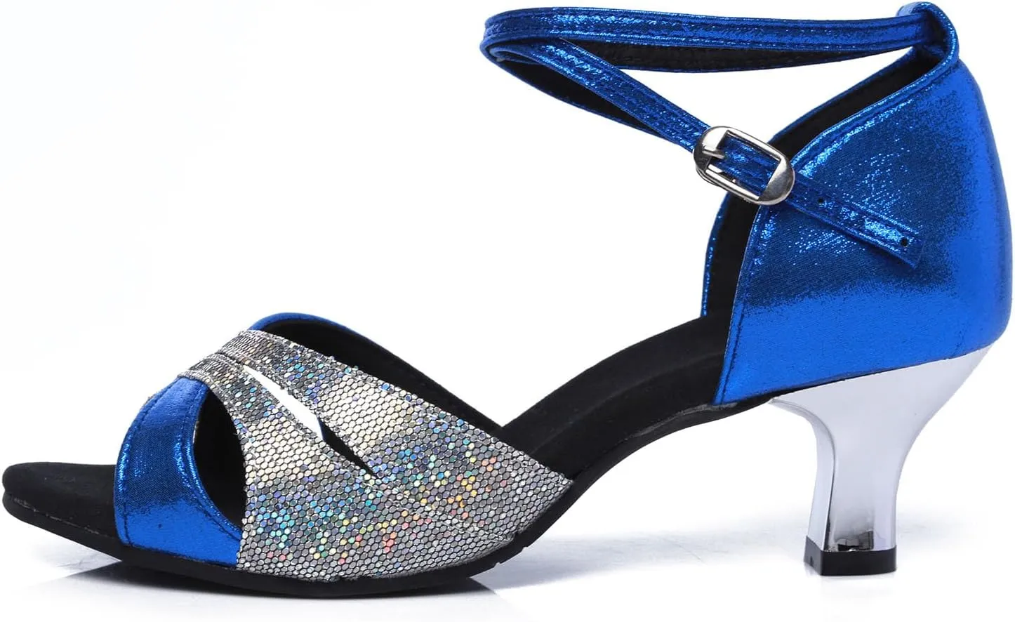 AOQUNFS Women Latin Dance Shoes Sequin Ballroom Salsa Practice Performance Dancing Shoes,012