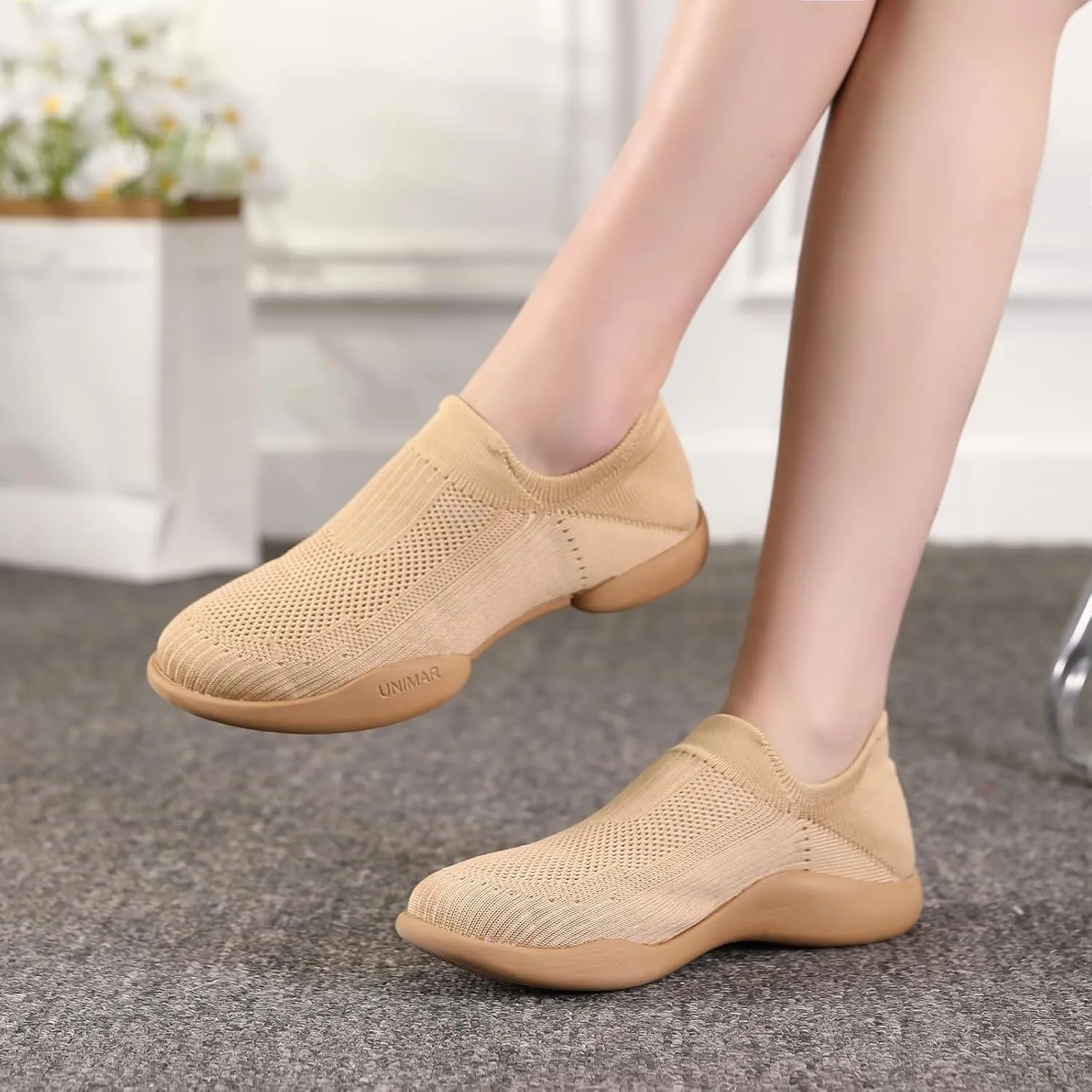 AOQUNFS Women Practice Dance Shoes Social Dance Sneaker Beginner Dance Ballroom Salsa Shoes
