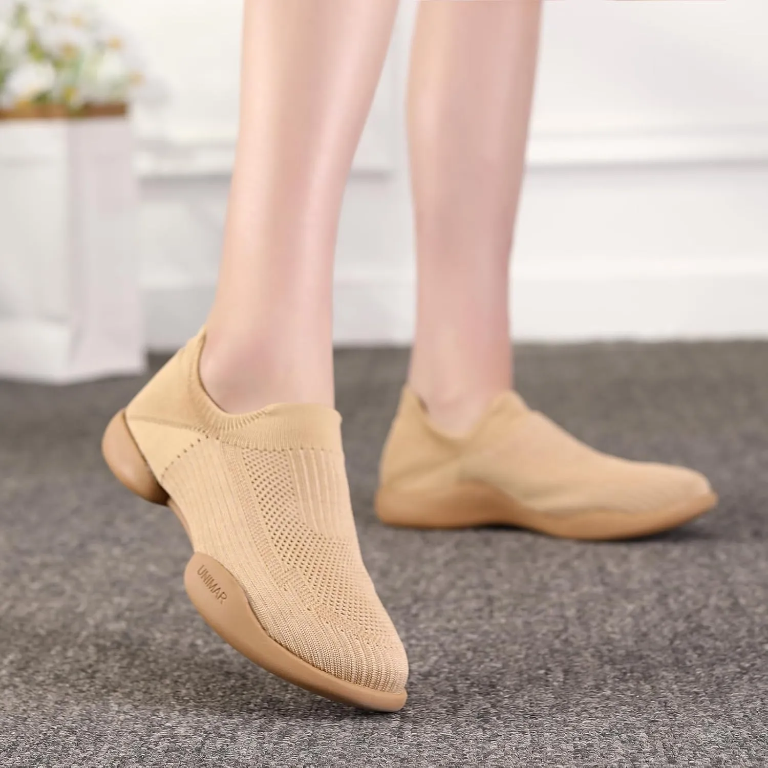 AOQUNFS Women Practice Dance Shoes Social Dance Sneaker Beginner Dance Ballroom Salsa Shoes