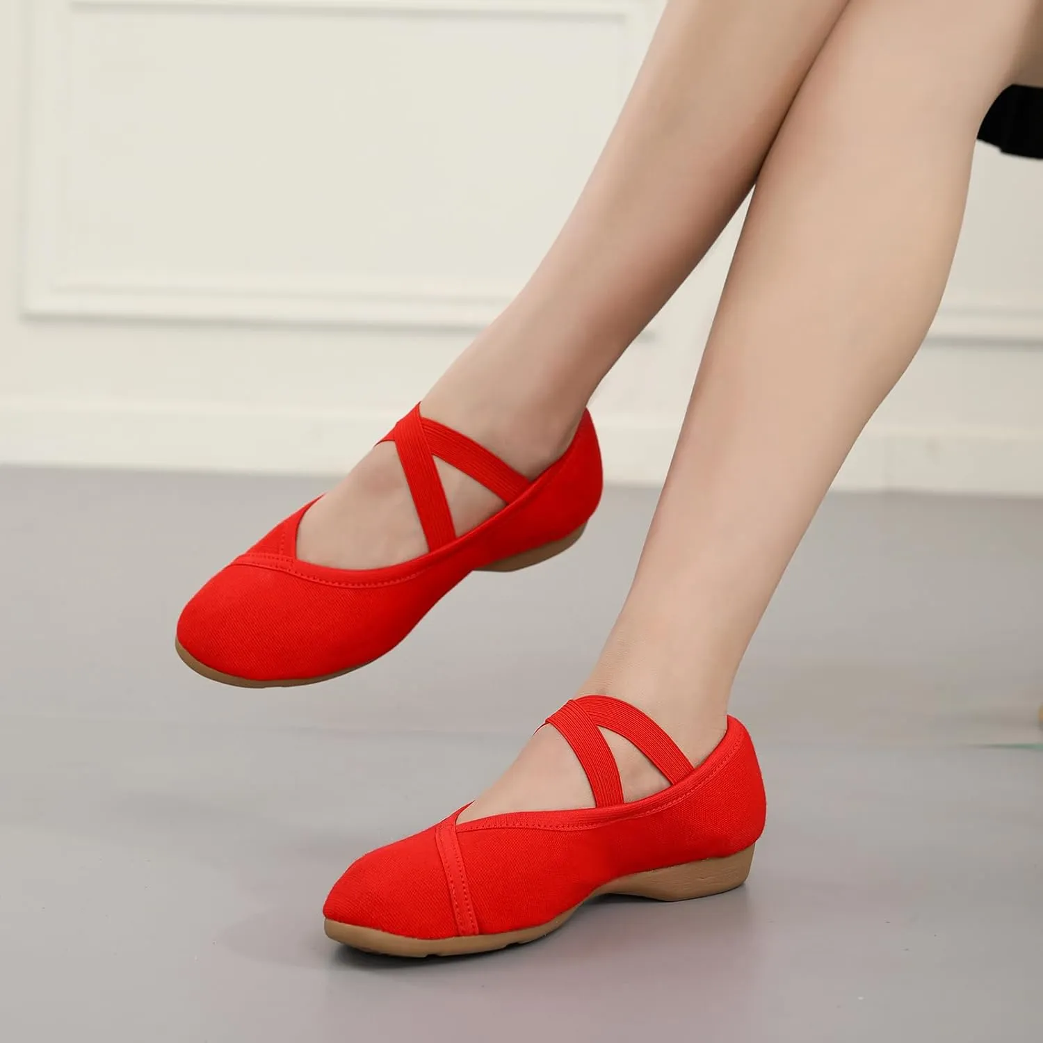 AOQUNFS Womens Latin Dance Shoes Close Toe Ballroom Dance Practice Performance Shoes,Model XMY-JCD