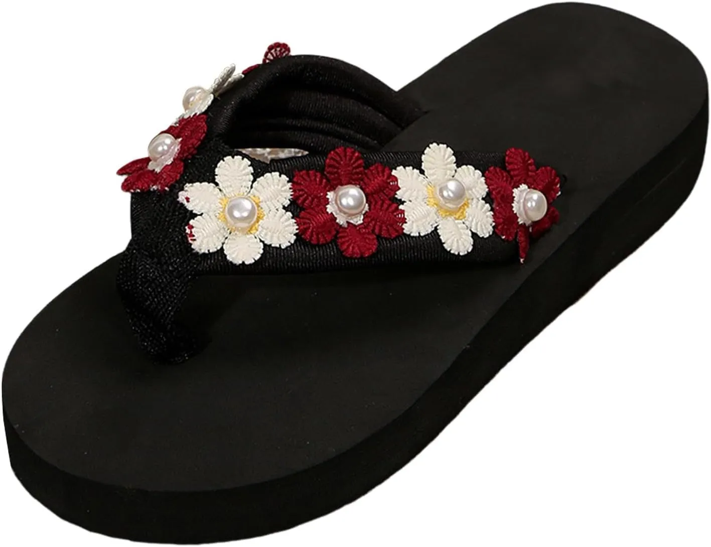 Arch Support Flip Flops for Women New Summer Flower Women's Sandals Thick Soled Fashionable Slippers Beach Shoes For