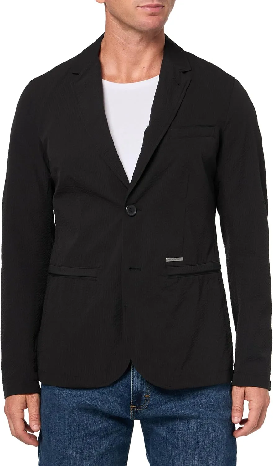 Armani Exchange Men's Nylon Seersucker Blazer