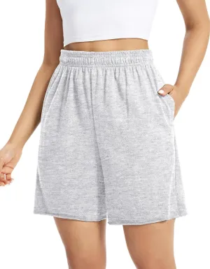 Auriviz Womens Sweat Shorts Comfy Cotton Casual Drawstring Shorts Workout Lounge High Waisted Summer Shorts with Pockets