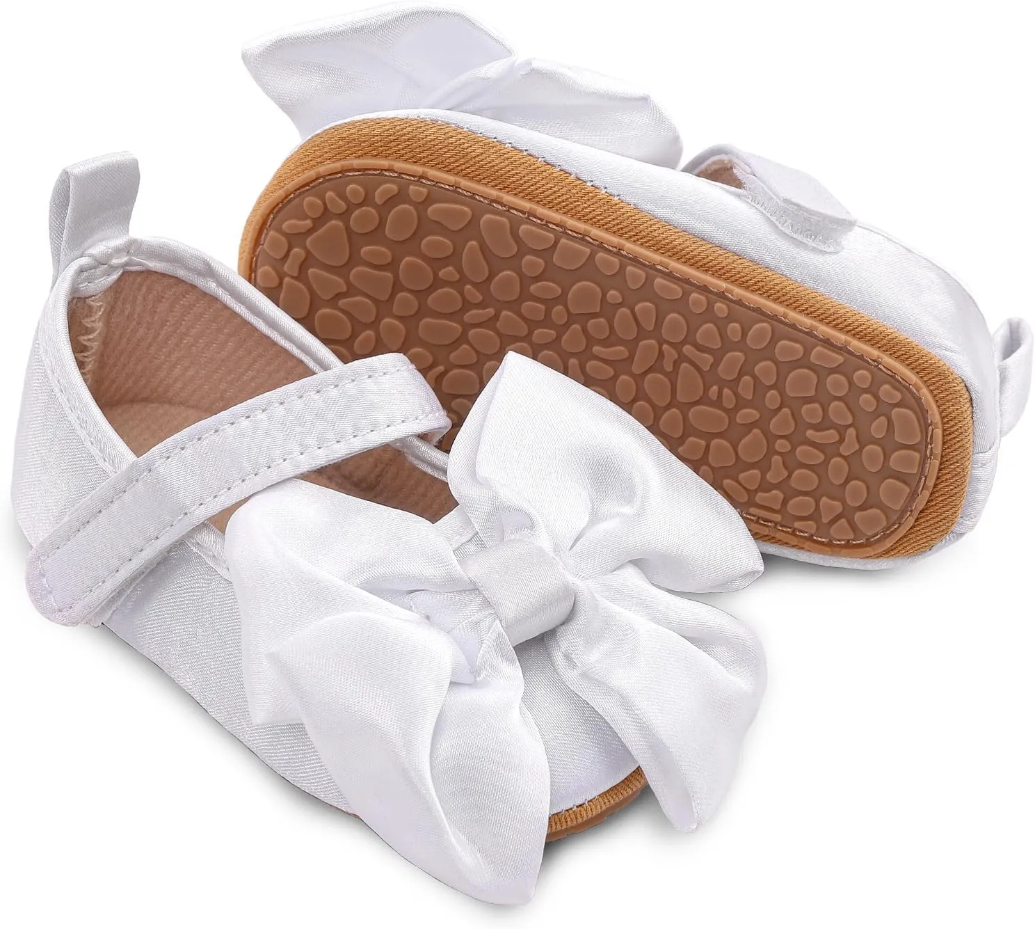 Baby Girls Princess Shoes Bowknot Soft Sole Mary Jane Flat Non Slip Wedding Dress Shoes for Infant Toddlers