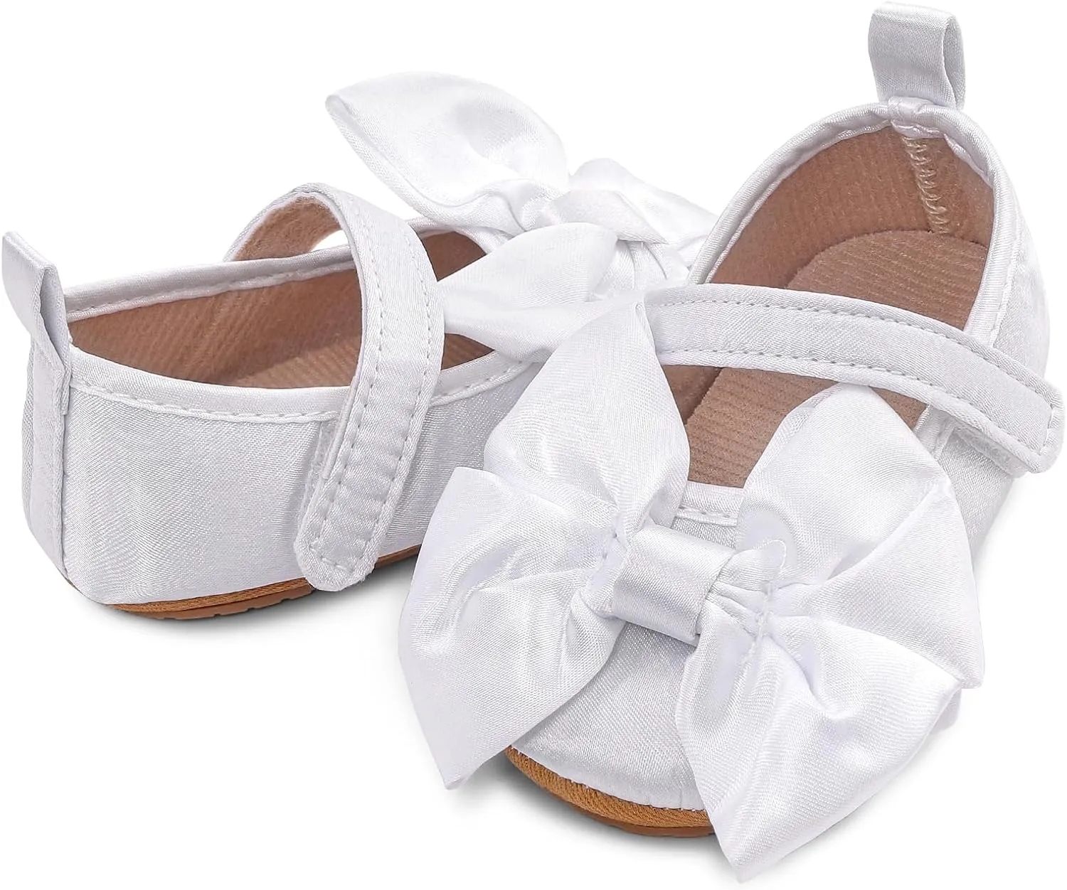 Baby Girls Princess Shoes Bowknot Soft Sole Mary Jane Flat Non Slip Wedding Dress Shoes for Infant Toddlers