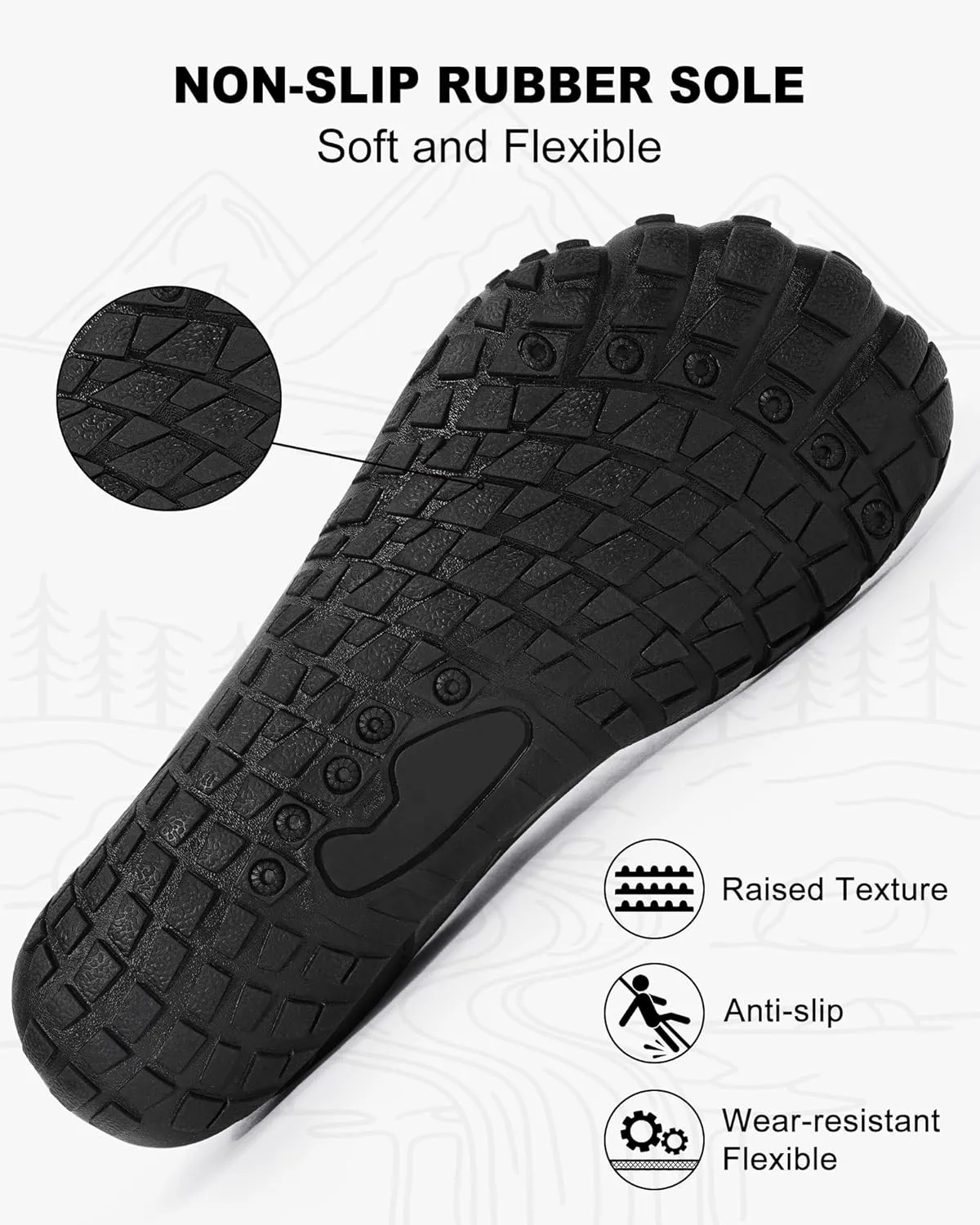 Barefoot Shoes Women Men, Hike Barefoot Womens Men Barefoot Hiking Beach Grounding Shoes Footwear for Travel, Pro Five Toe Shockproof and Anti Collision Wide Toe Box
