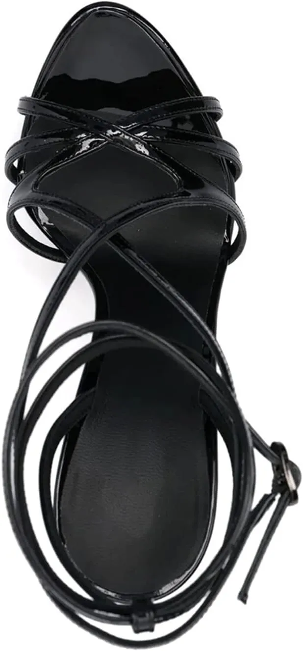 bbruriy Womens Platform High Heel Sandals Sexy Ankle Strap Slingback Stiletto Sandals Open Toe Strappy Pumps Shoes for Party Event Night Dress 5.9 Inch