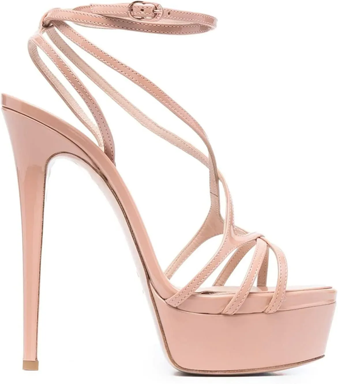bbruriy Womens Platform High Heel Sandals Sexy Ankle Strap Slingback Stiletto Sandals Open Toe Strappy Pumps Shoes for Party Event Night Dress 5.9 Inch