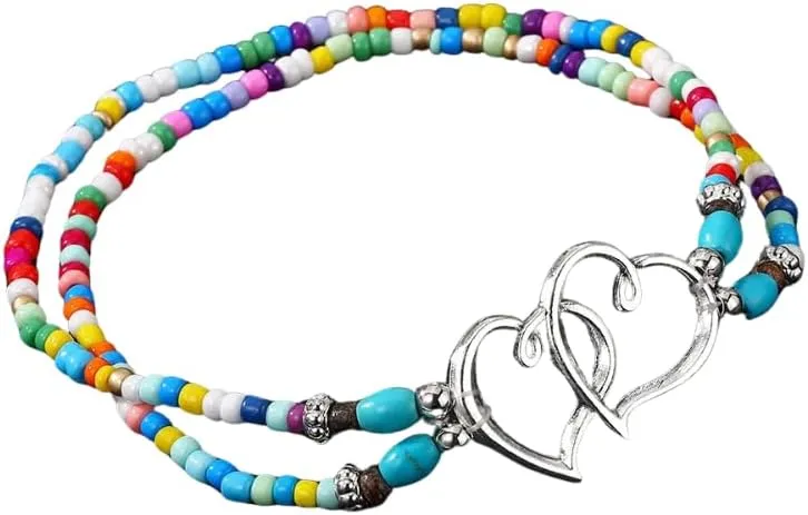 Beaded Anklet Bracelet, Handmade Fashion Jewelry for Women
