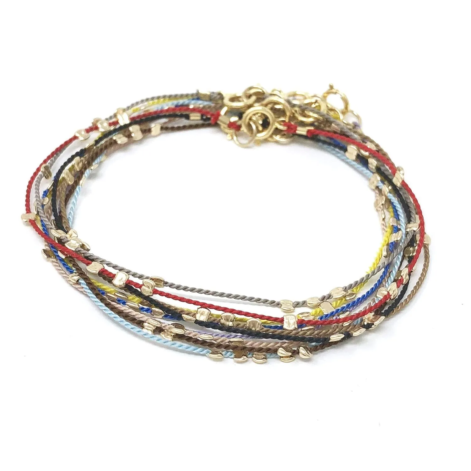 Beaded Silk String Bracelet, Anklet, or Necklace  14k Gold Fill, Rose Gold Fill, or Sterling Silver  Dainty Handmade Jewelry  Adjustable Length  Gift for Her