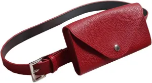 Belt Purse PU Red Mini Belt Phone Belt Bag Envelope Waist Pack Thigh Purse for Women Small Belt Phone Purse
