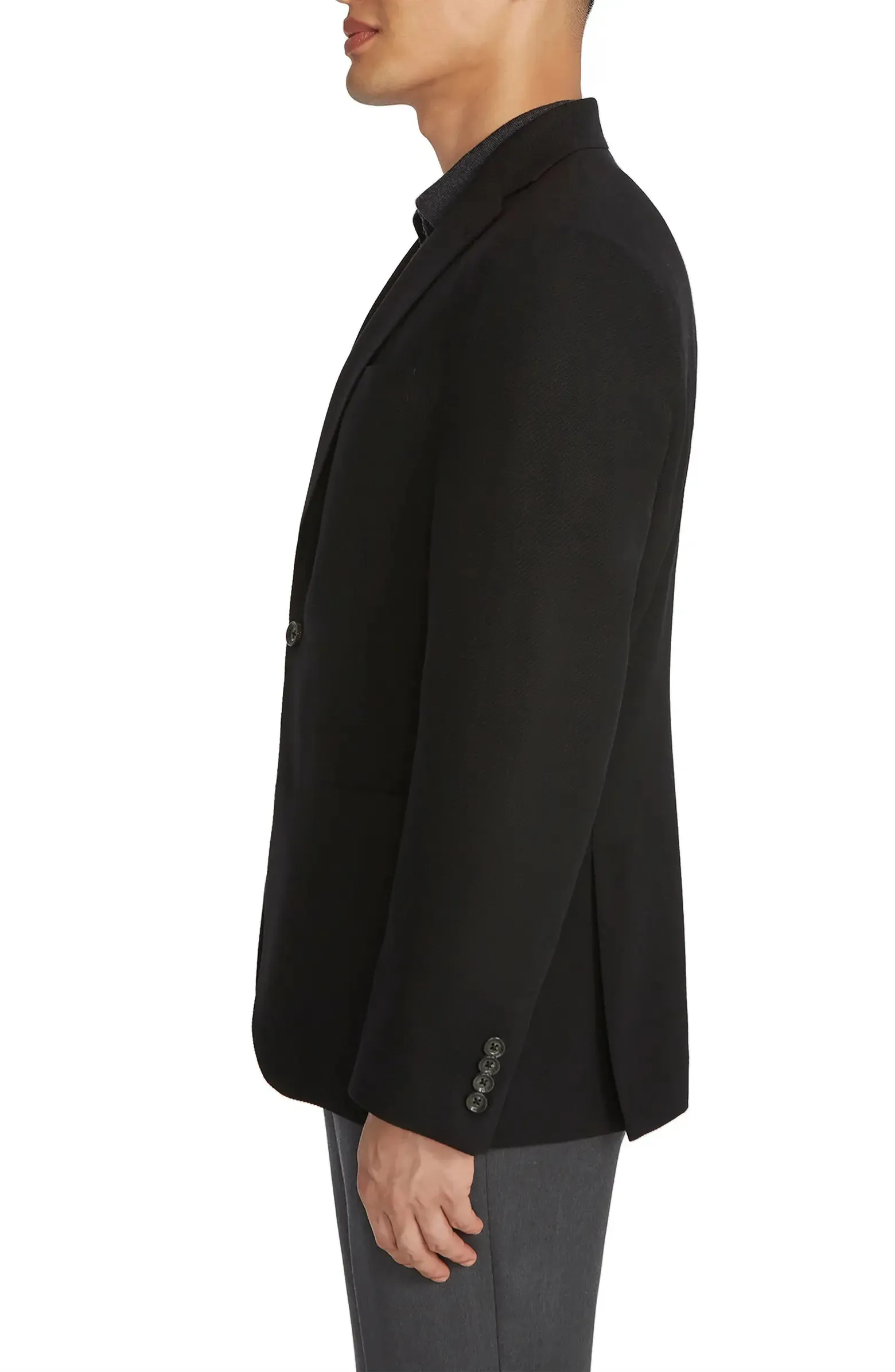 Black Comfortwear Queens Contemporary Fit Unconstructed Knit Sport Coat - Jack Victor