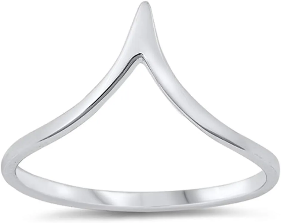 Blue Apple Co. Chevron Midi V Thumb Ring Band 925 Sterling Silver