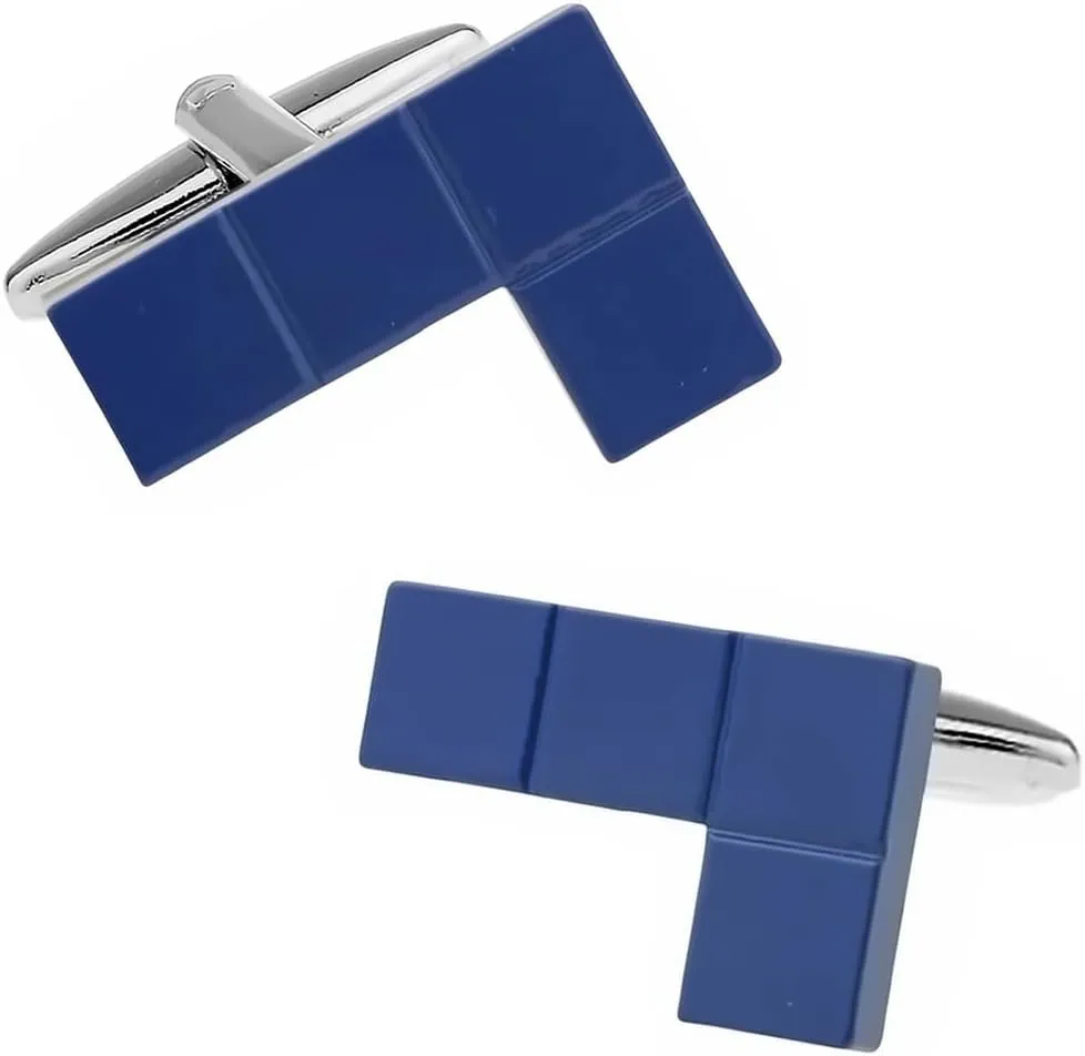 Blue Block Game Cufflinks