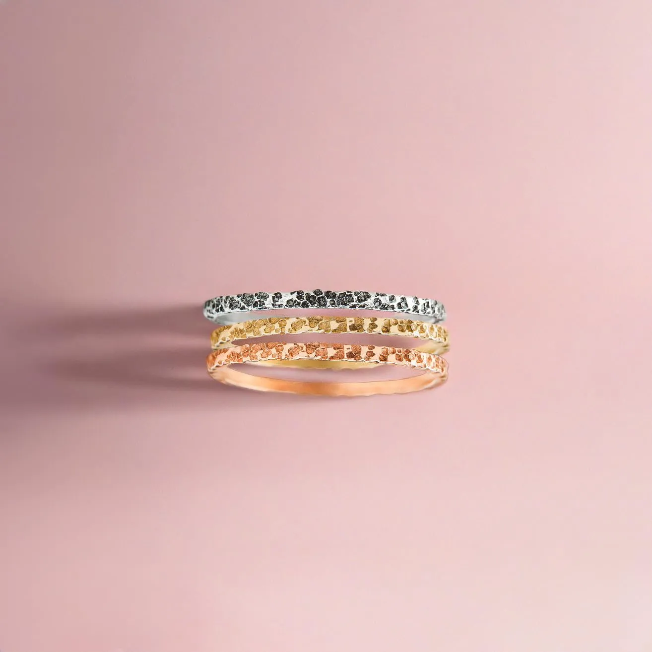 Boulder Stacking Ring | Brutalist Rough Rocky Stone Rugged Hammered Stackable Rings | USA Sizes 2-12 (2, 14K Gold Fill)