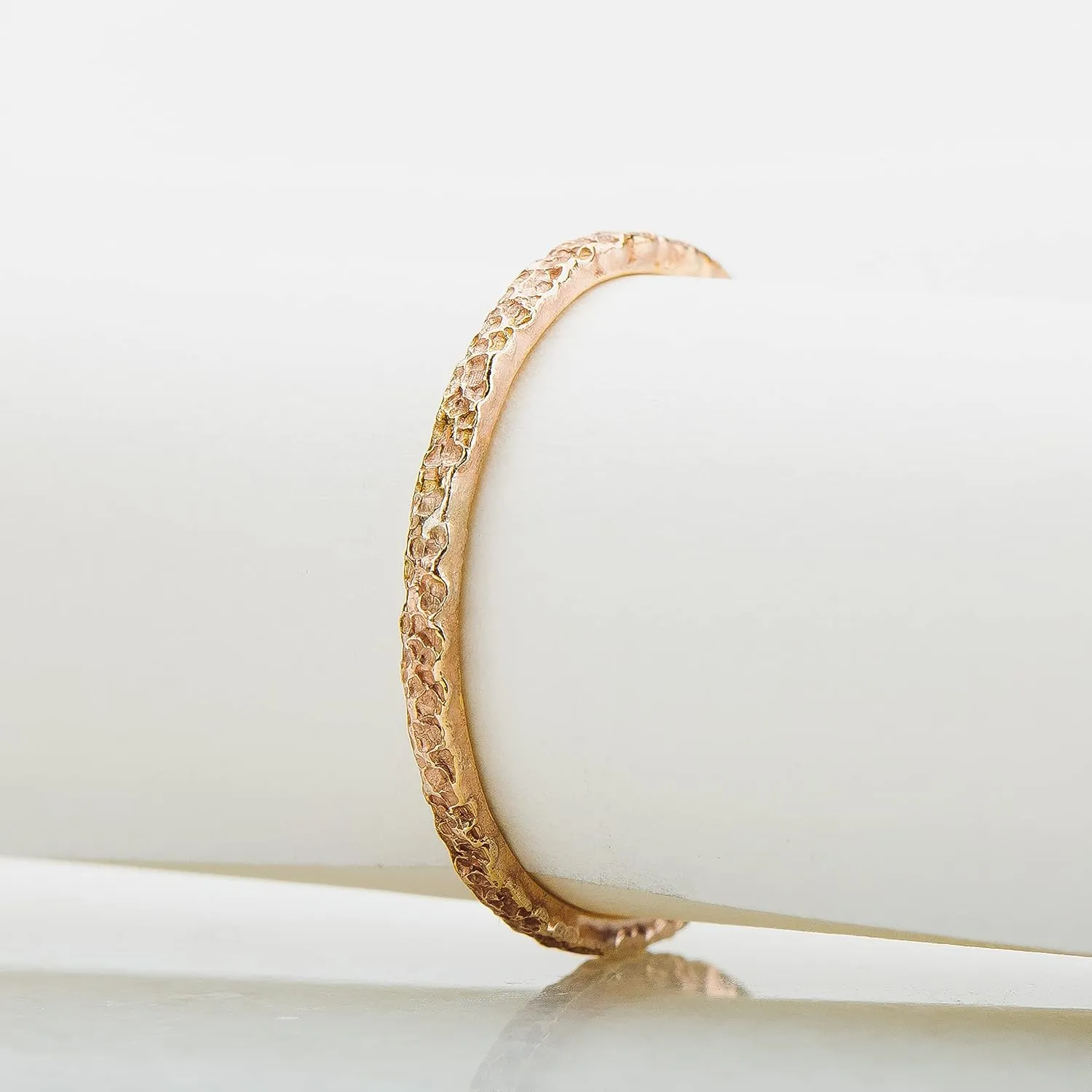 Boulder Stacking Ring | Brutalist Rough Rocky Stone Rugged Hammered Stackable Rings | USA Sizes 2-12 (2, 14K Gold Fill)