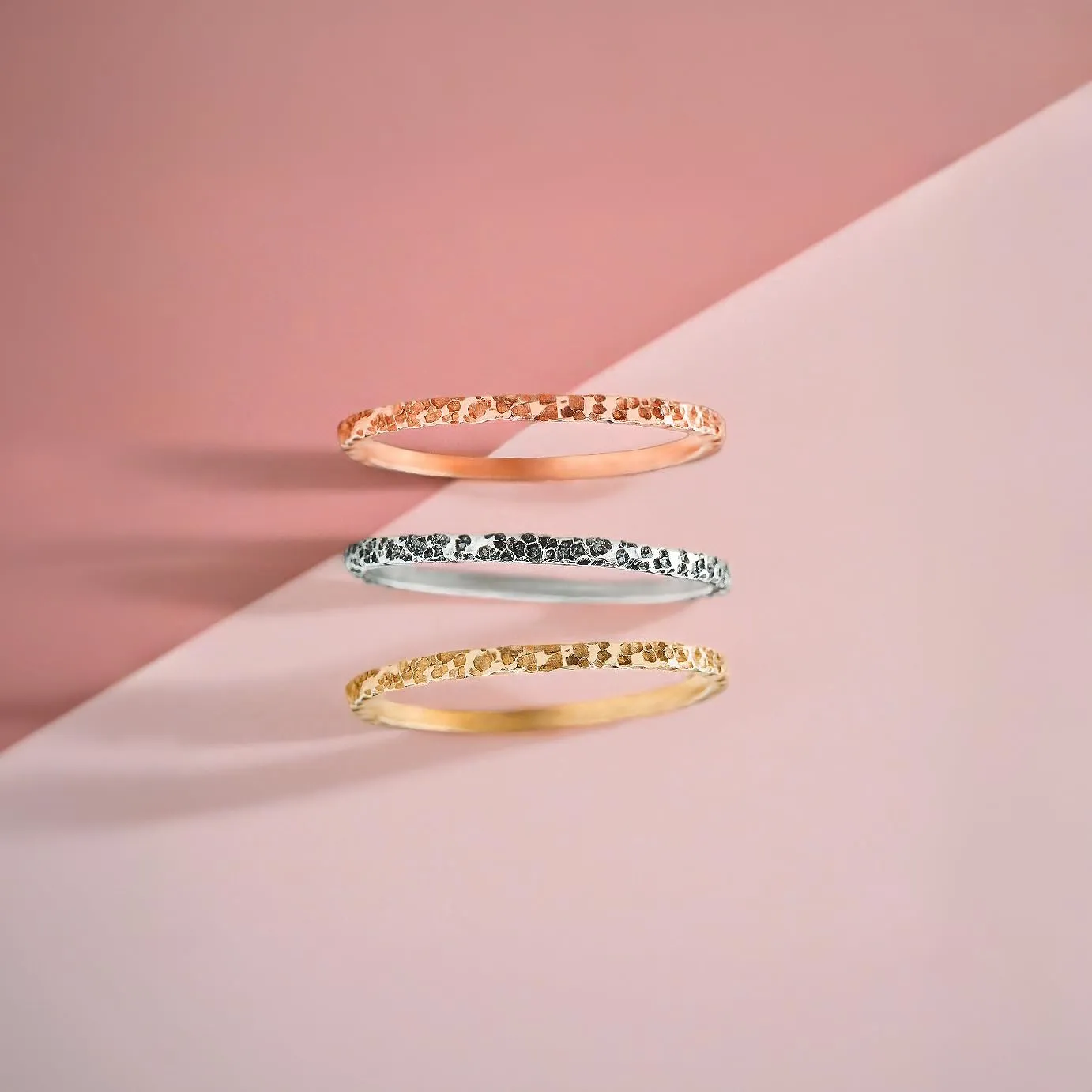 Boulder Stacking Ring | Brutalist Rough Rocky Stone Rugged Hammered Stackable Rings | USA Sizes 2-12 (2, 14K Gold Fill)