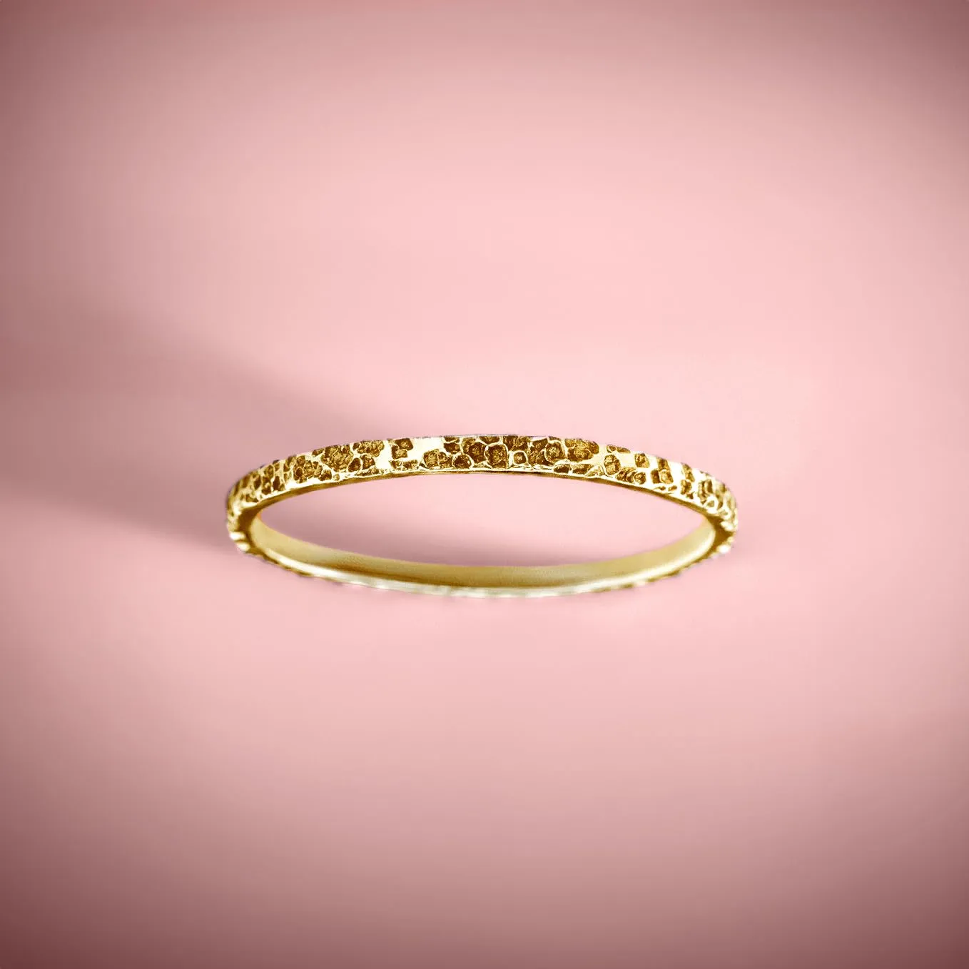 Boulder Stacking Ring | Brutalist Rough Rocky Stone Rugged Hammered Stackable Rings | USA Sizes 2-12 (2, 14K Gold Fill)