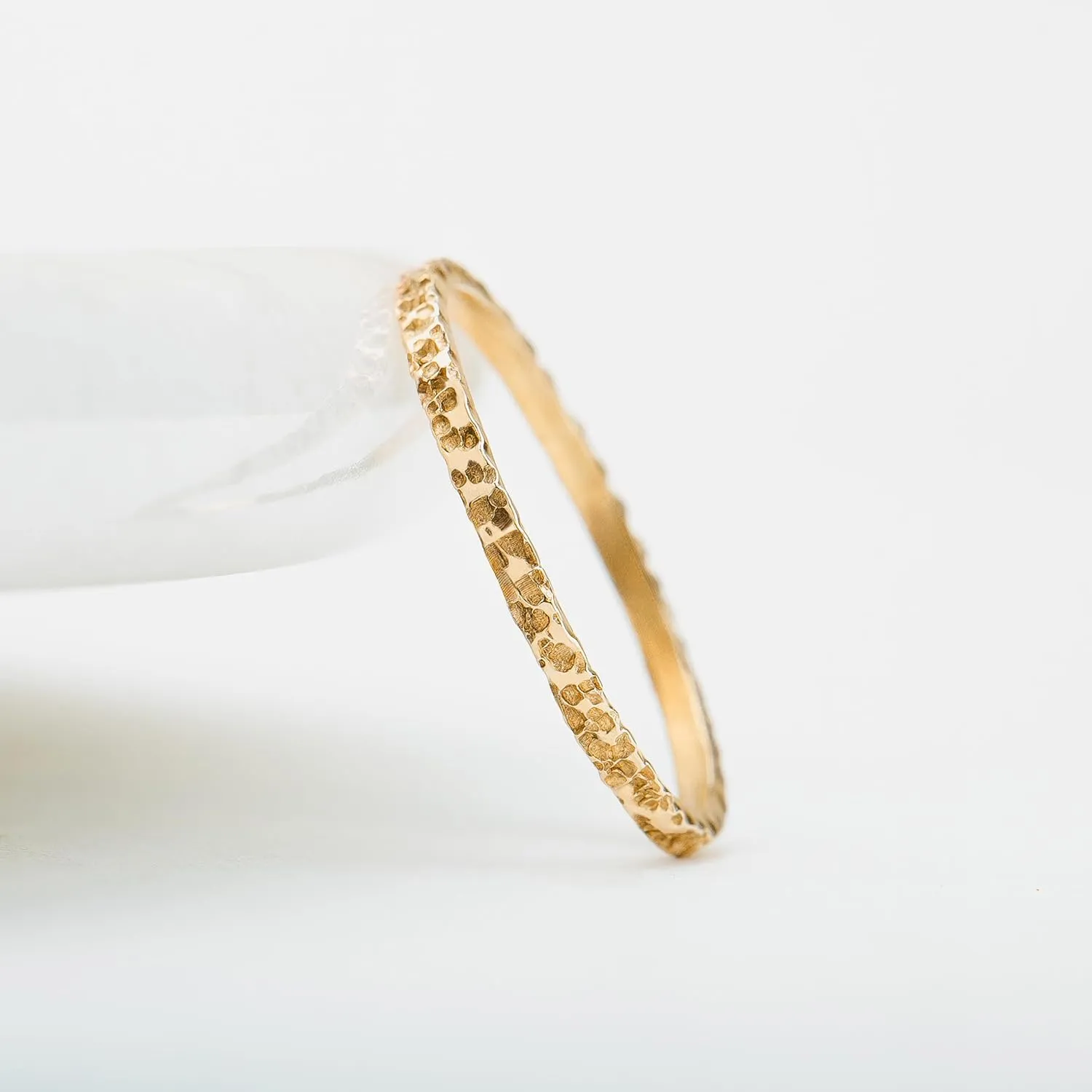 Boulder Stacking Ring | Brutalist Rough Rocky Stone Rugged Hammered Stackable Rings | USA Sizes 2-12 (2, 14K Gold Fill)