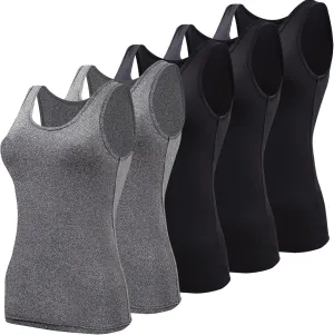 BQTQ 5 Pcs Basic Tank Tops for Women Undershirt Tank Top Sleeveless Under Shirts