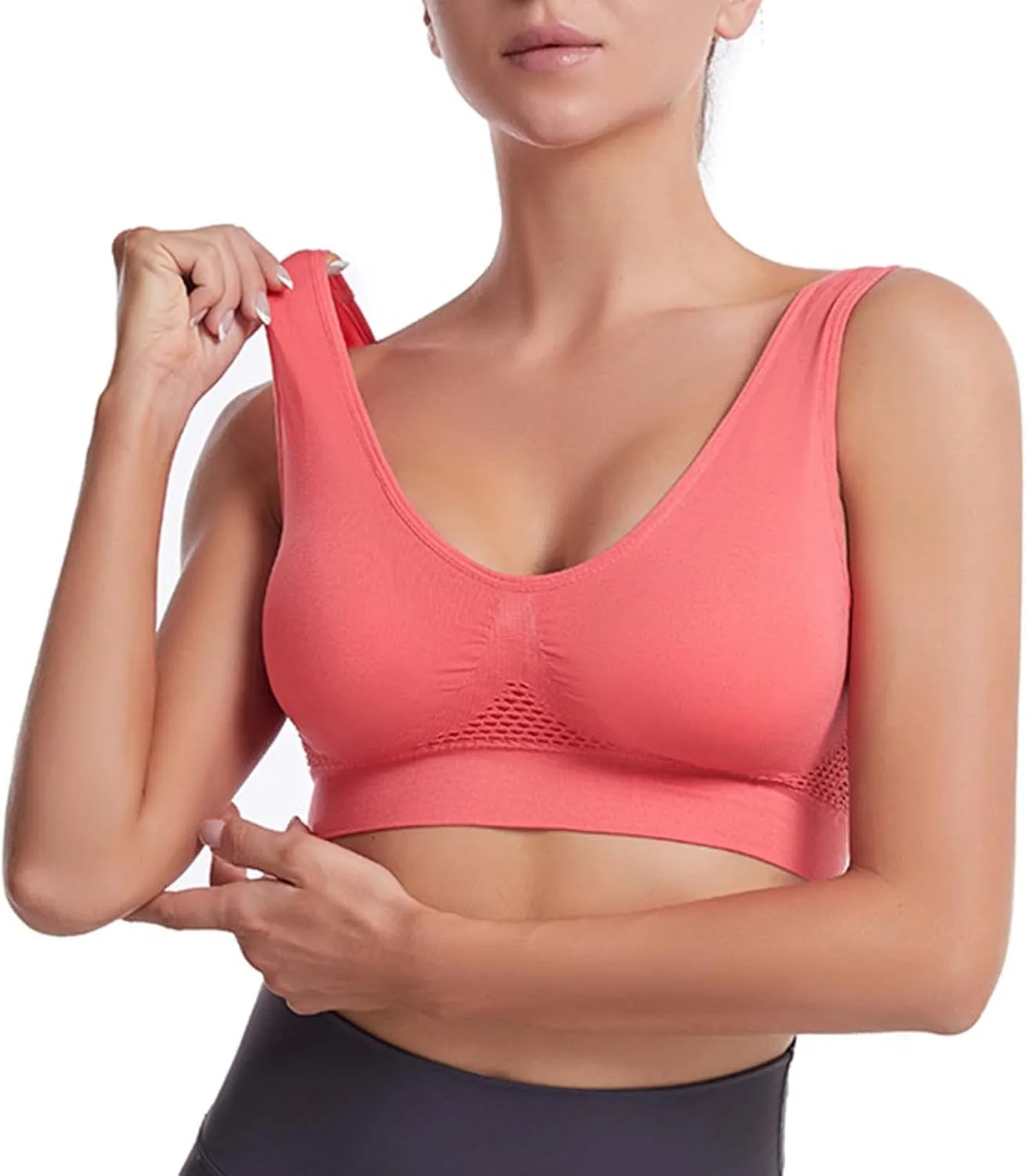 Bras for Women Wirefree Bra Adjustable Straps Everyday Bras Padded Sleeping Bra Bralettes