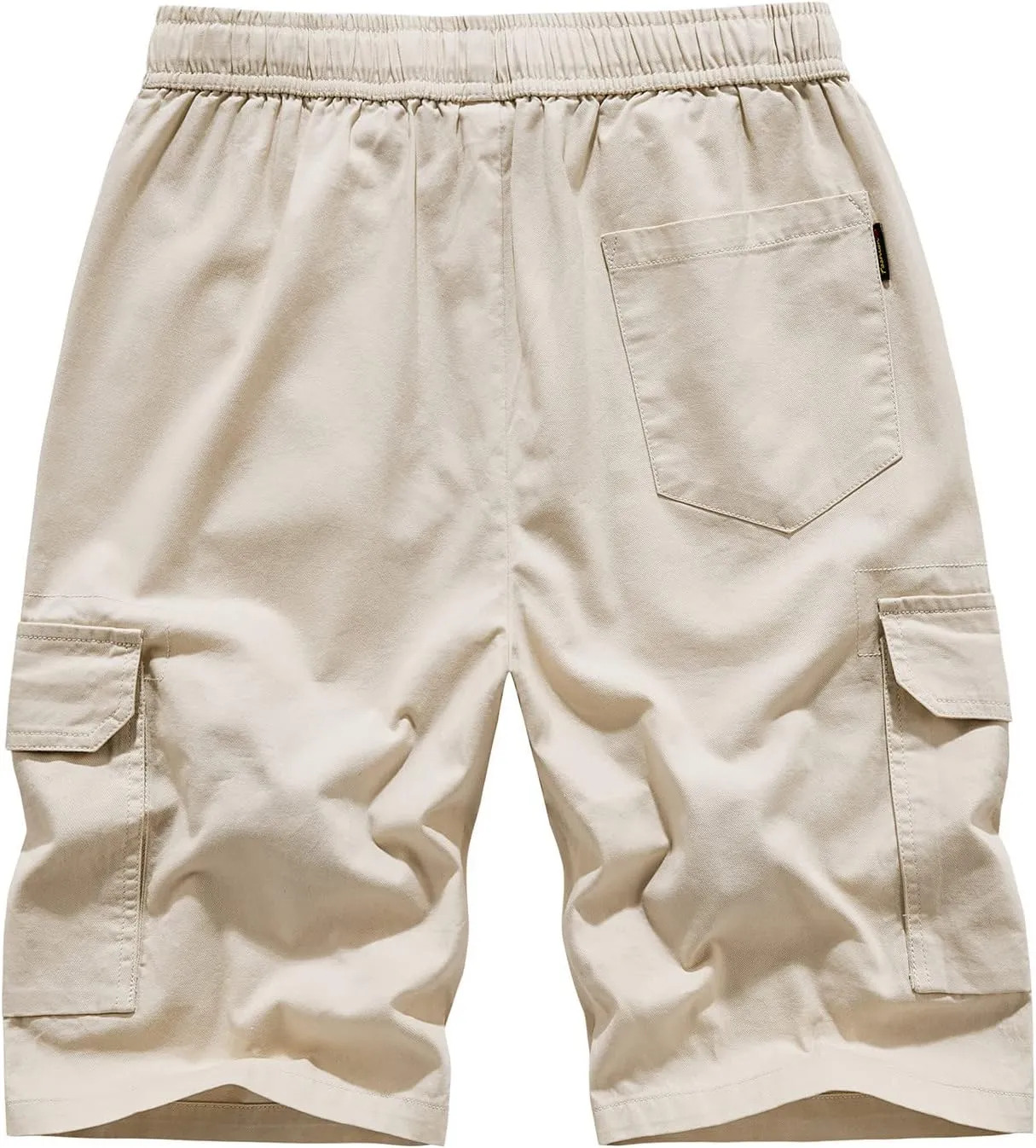 Camo Shorts Men Elastic Waist Military Cargo Shorts Cotton Twill Workout Fishing Hiking Shorts Summer Short Pants