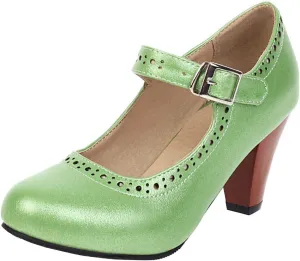 Caradise Womens Vintage Mary Jane Shoes Block Heel Ankle Strap Pumps