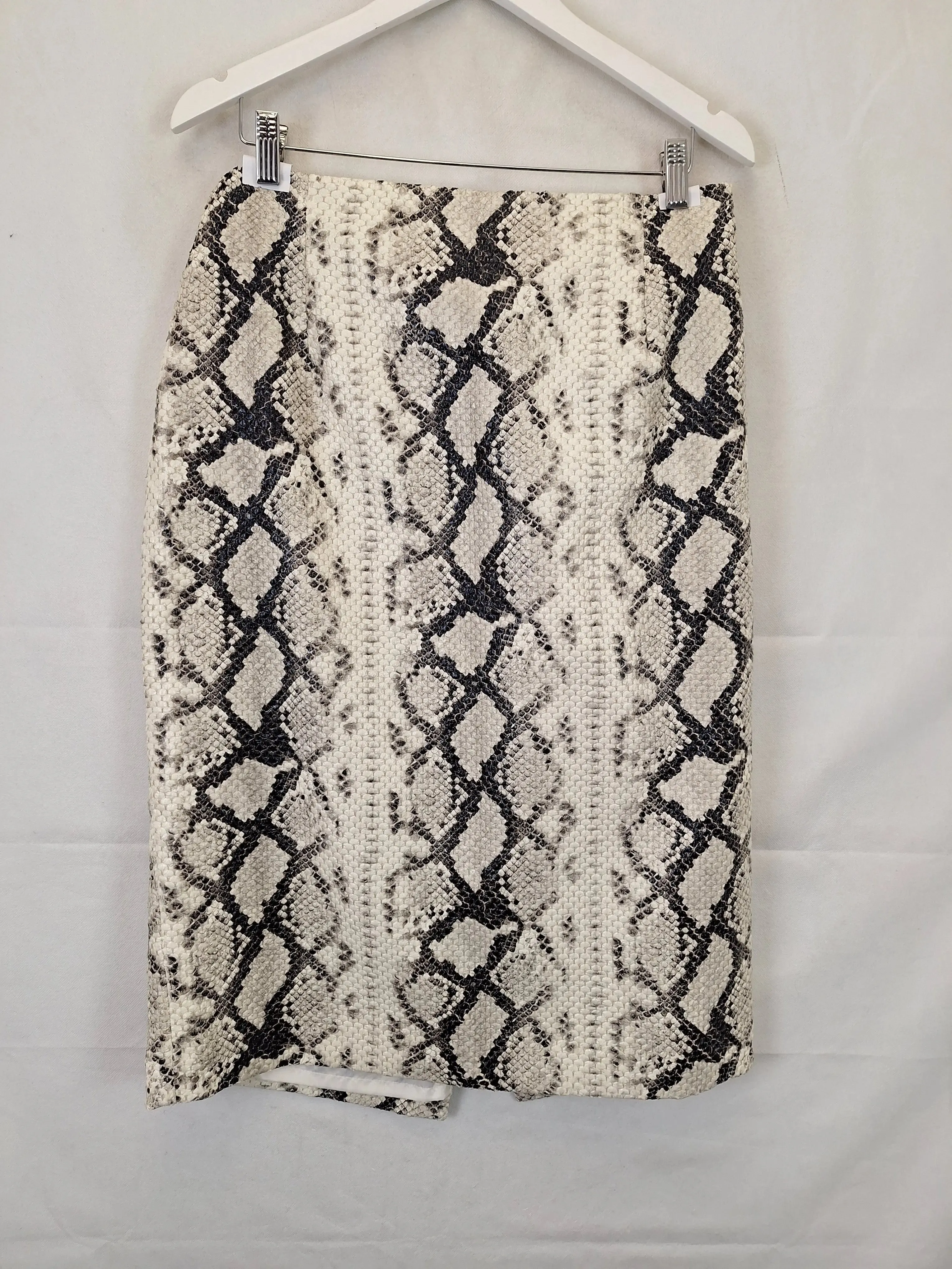 Carla Zampatti Stylish Snakeskin Pencil Midi Skirt Size 14