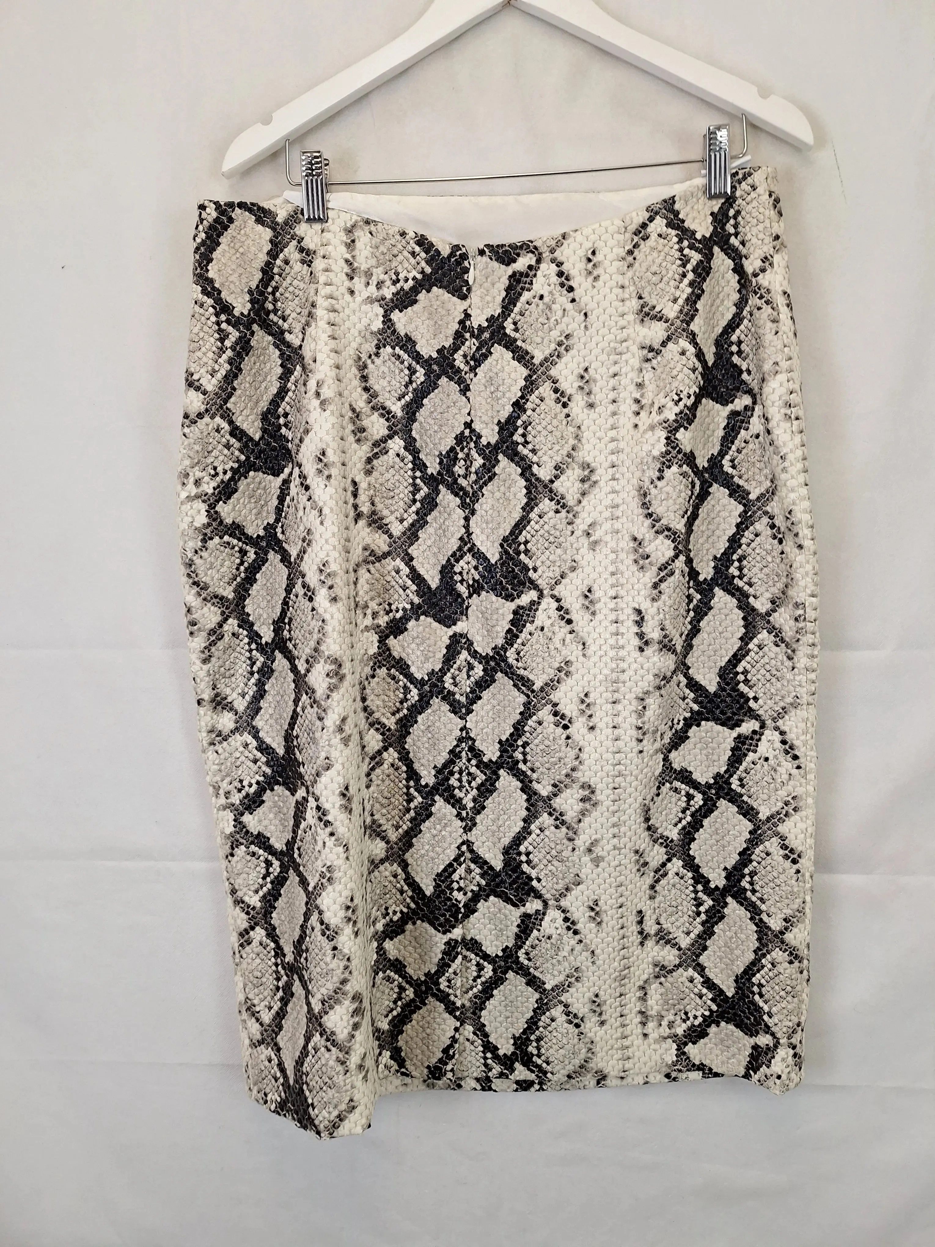 Carla Zampatti Stylish Snakeskin Pencil Midi Skirt Size 14